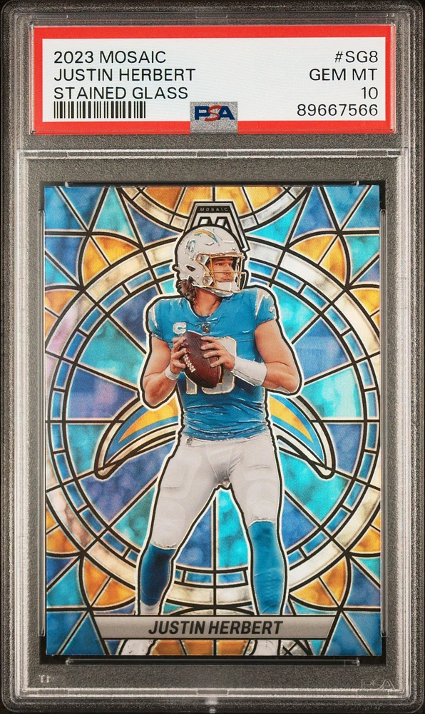 2023 Panini Mosaic Stained Glass Sg8 Justin Herbert PSA 10