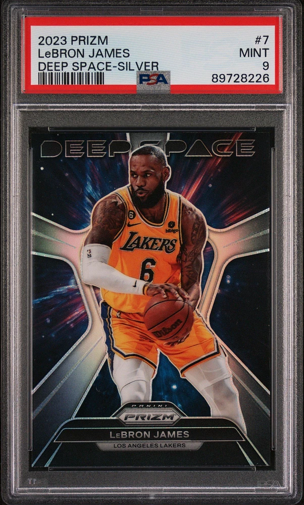 2023 Panini Prizm Deep Space 7 Lebron James Silver Prizm PSA 9