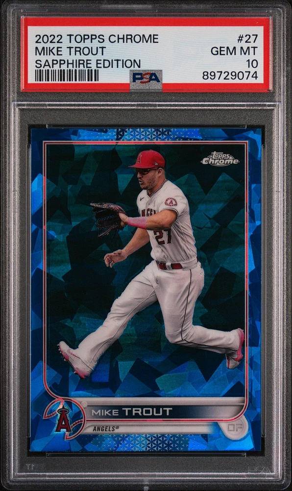 2022 Topps Chrome Sapphire Edition 27 Mike Trout PSA 10