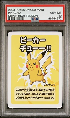 2023 Pokemon Old Maid Super High Tension Pikachu PSA 10