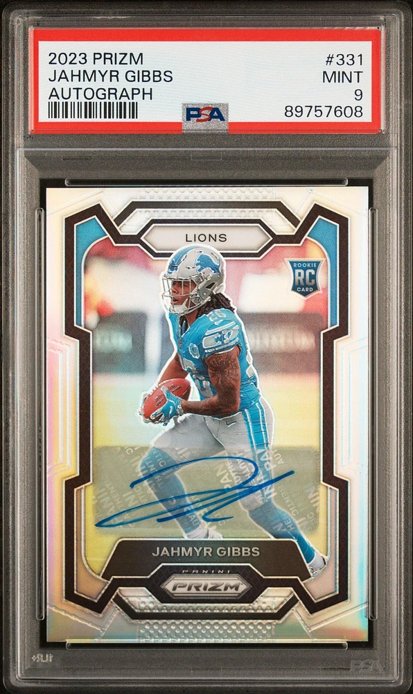 2023 Panini Prizm 331 Jahmyr Gibbs Autograph PSA 9