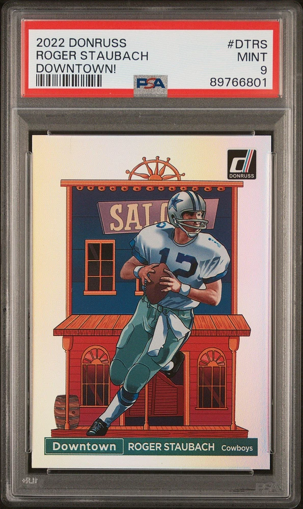 2022 Panini Donruss Downtown Dt-rs Roger Staubach PSA 9