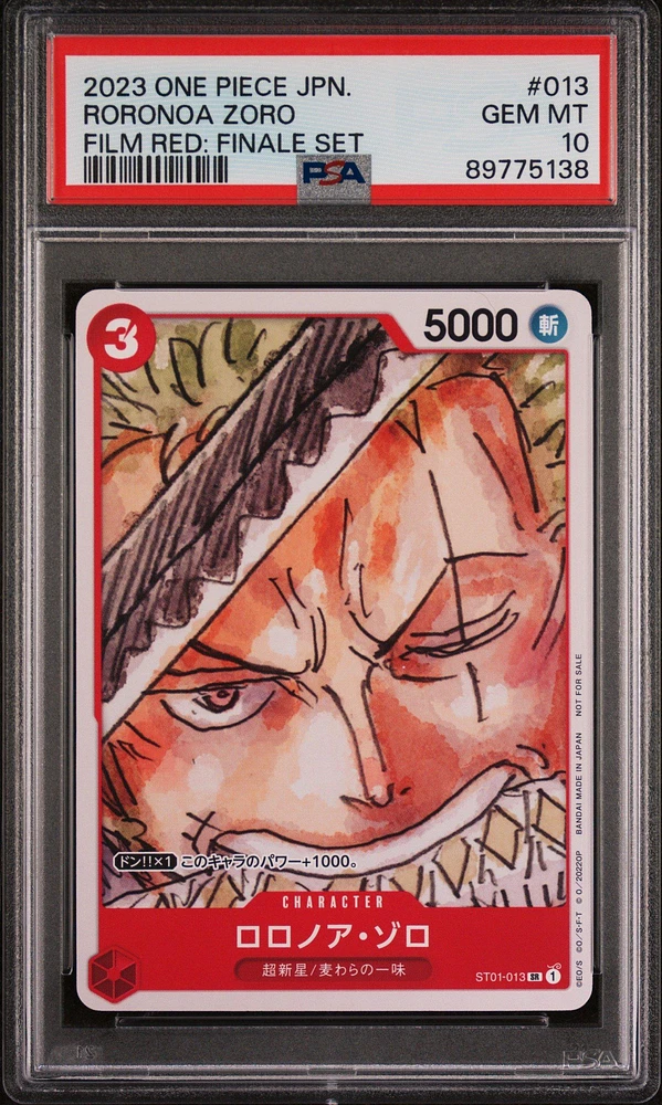 2023 One Piece Japanese Film Red: Finale Set 013 Roronoa Zoro PSA 10