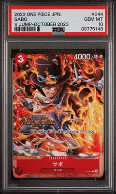 2023 One Piece Japanese Promos 044 Sabo V Jump-october 2023 PSA 10