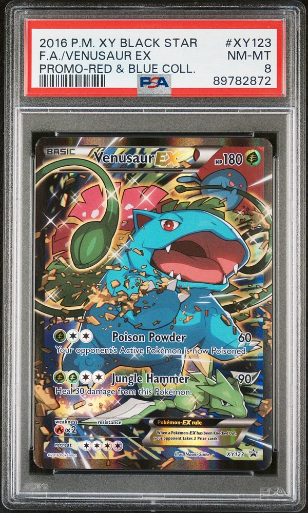 2016 Pokemon Xy Black Star Promo Xy123 F.a./venusaur Ex PSA 8