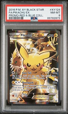 2016 Pokemon Xy Black Star Promo Xy124 Fa/pikachu Ex PSA 8