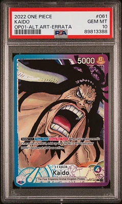2022 One Piece Op01-romance Dawn 061 Kaido Alternate Art-errata PSA 10