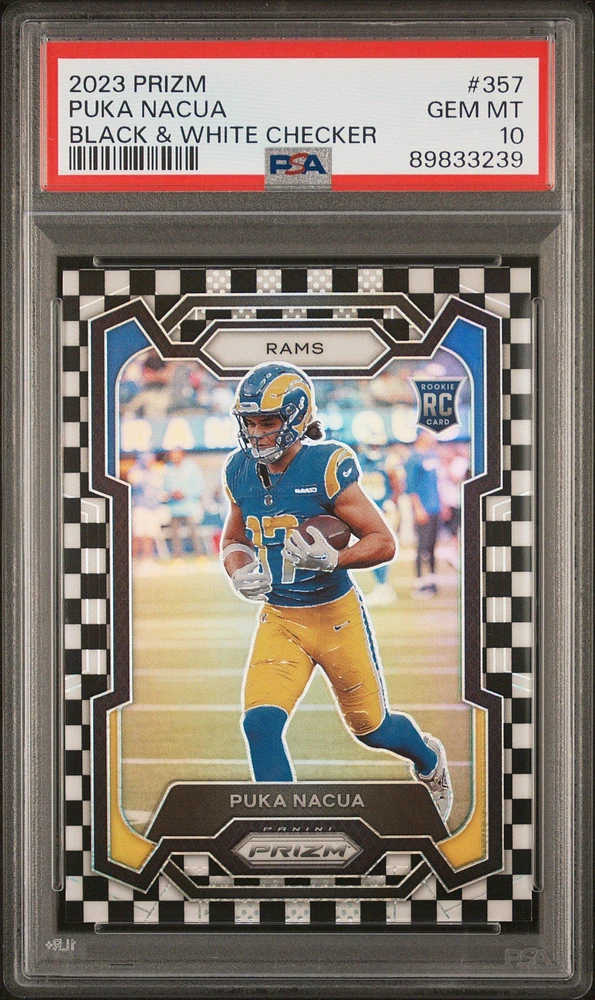 2023 Panini Prizm 357 Puka Nacua Black & White Checker PSA 10