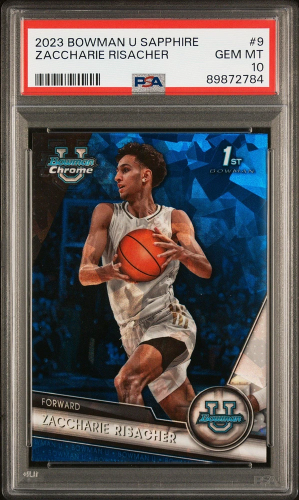 2023 Bowman University Chrome Sapphire 9 Zaccharie Risacher PSA 10