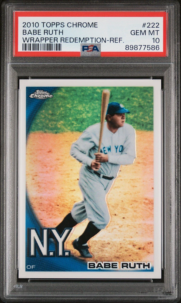 2010 Topps Chrome Wrapper Redemption 222 Babe Ruth PSA 10