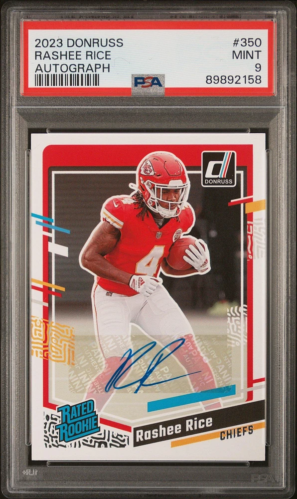 2023 Panini Donruss 350 Rashee Rice Autograph PSA 9