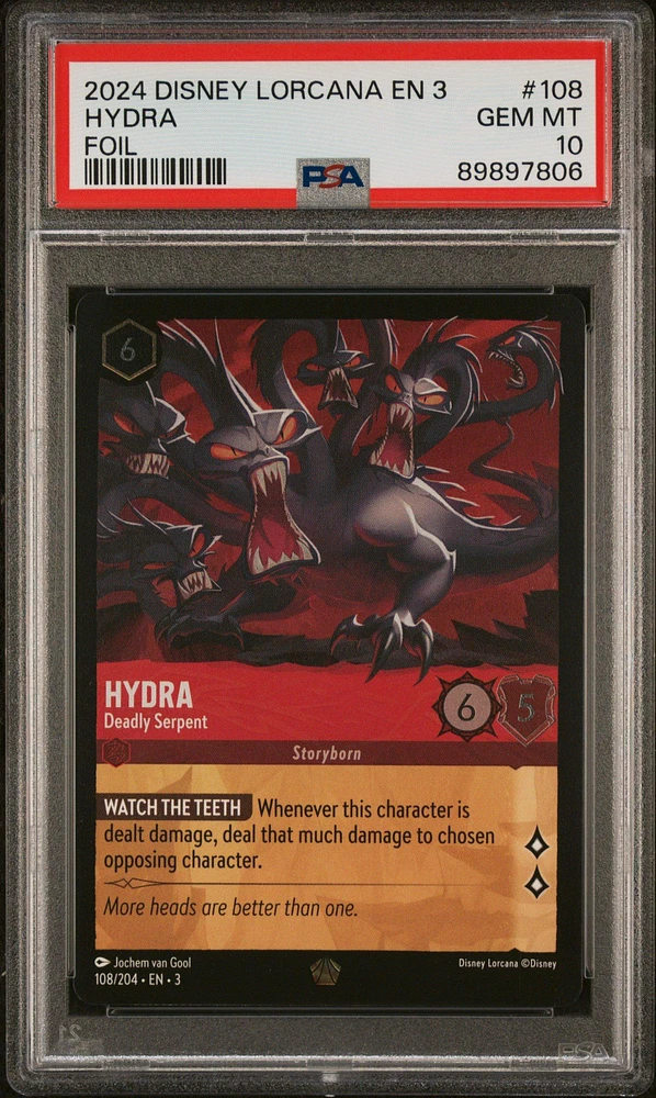 2024 Disney Lorcana En 3-into The Inklands 108 Hydra - Deadly Serpent Foil PSA 10