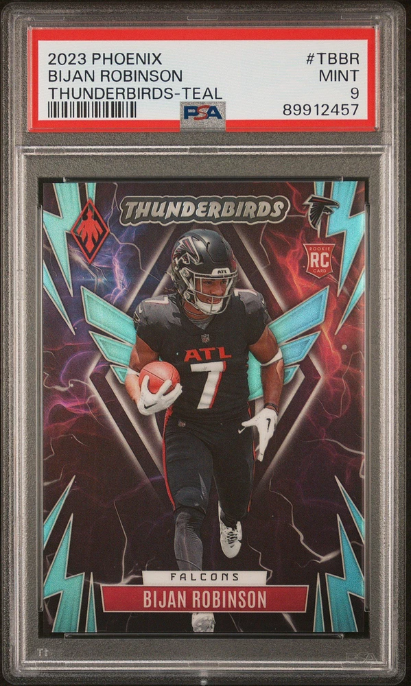 2023 Panini Phoenix Thunderbirds Tbbr Bijan Robinson Teal PSA 9