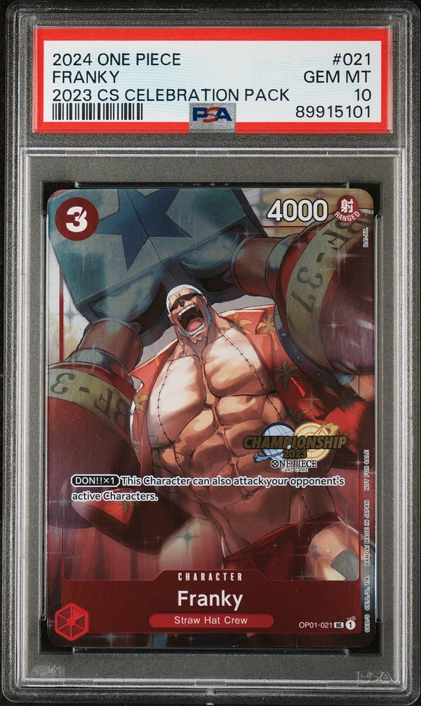 2024 One Piece Championship 2023 Celebration Pack 021 Franky PSA 10
