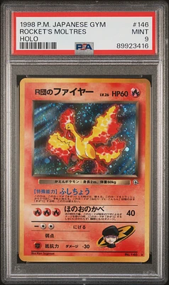 1998 Pokemon Japanese Gym 146 Rocket's Moltres PSA 9