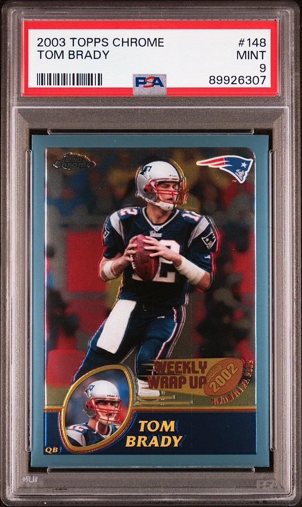 2003 Topps Chrome 148 Tom Brady PSA 9
