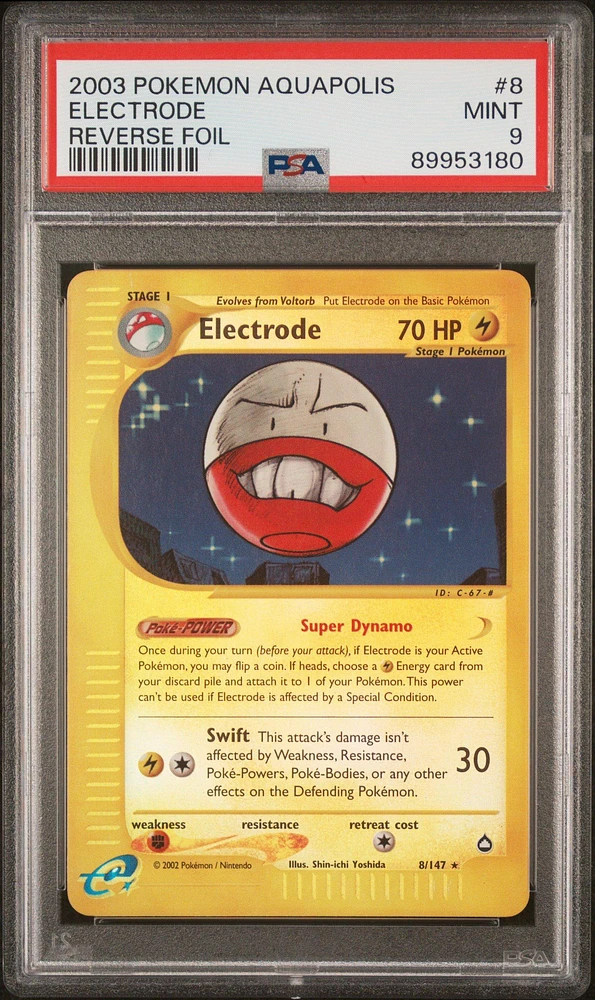 2003 Pokemon Aquapolis 8 Electrode PSA 9