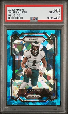 2023 Panini Prizm 244 Jalen Hurts Blue Ice PSA 10
