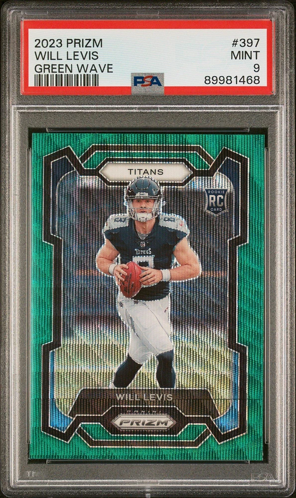2023 Panini Prizm 397 Will Levis Green Wave PSA 9