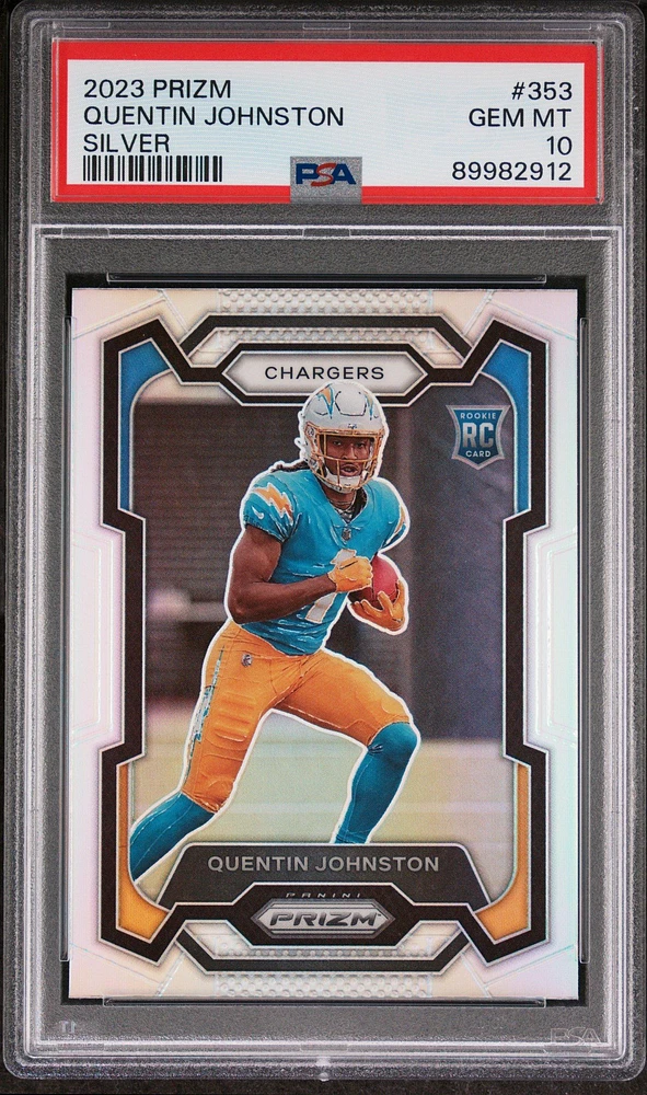 2023 Panini Prizm 353 Quentin Johnston Silver Prizm PSA 10