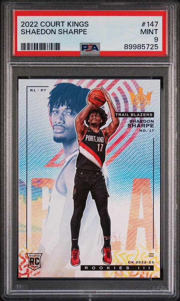 2022 Panini Court Kings 147 Shaedon Sharpe PSA 9