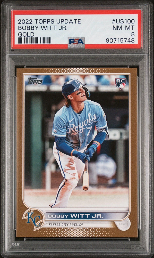 2022 Topps Update Us100 Bobby Witt Jr. Gold PSA 8
