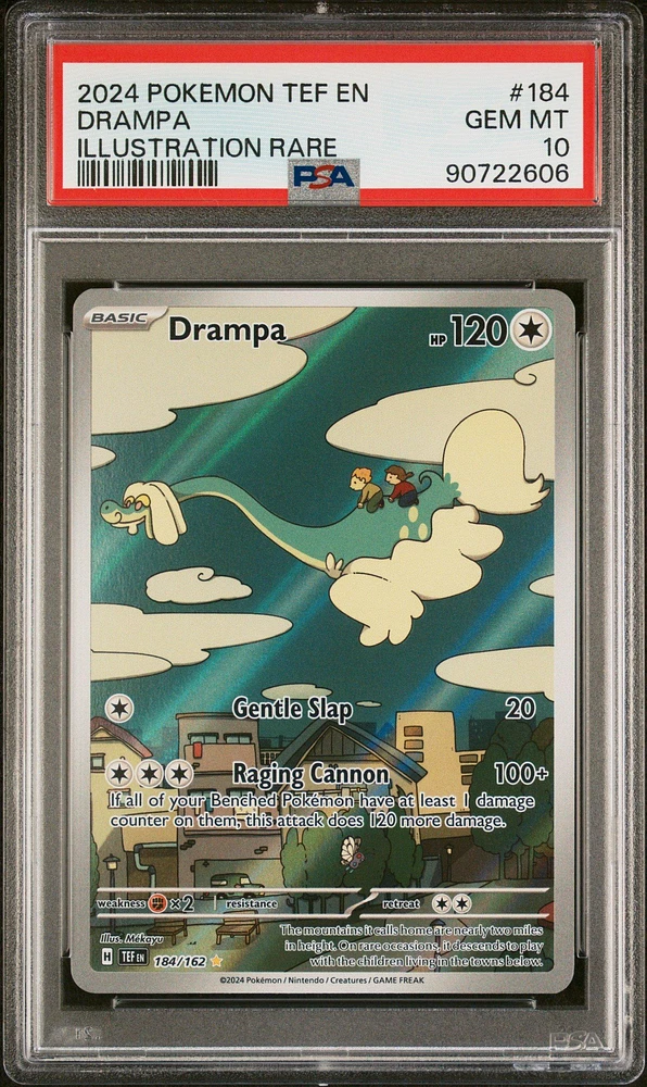2024 Pokemon Tef En-temporal Forces 184 Drampa PSA