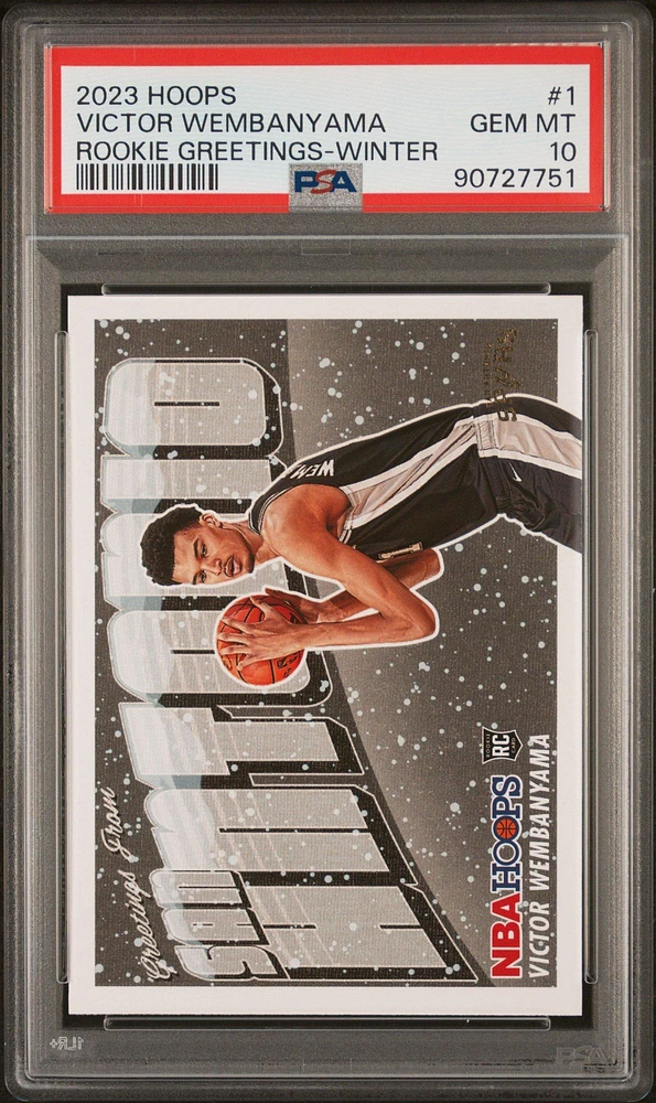 2023 Panini Nba Hoops Rookie Greetings 1 Victor Wembanyama Winter PSA 10