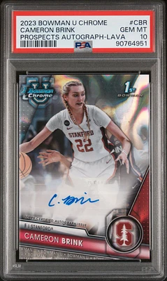 2023 Bowman University Chrome Bowman Chrome Prospects Autographs Cbr Cameron Brink PSA 10