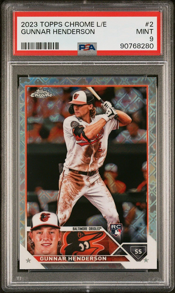 2023 Topps Chrome Logofractor Edition 2 Gunnar Henderson PSA 9