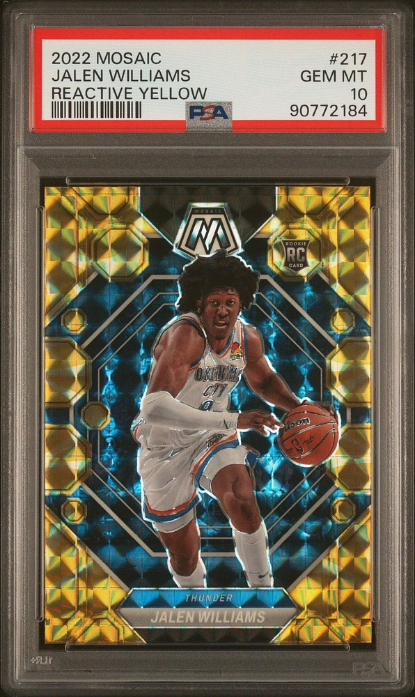 2022 Panini Mosaic 217 Jalen Williams Reactive Yellow PSA 10