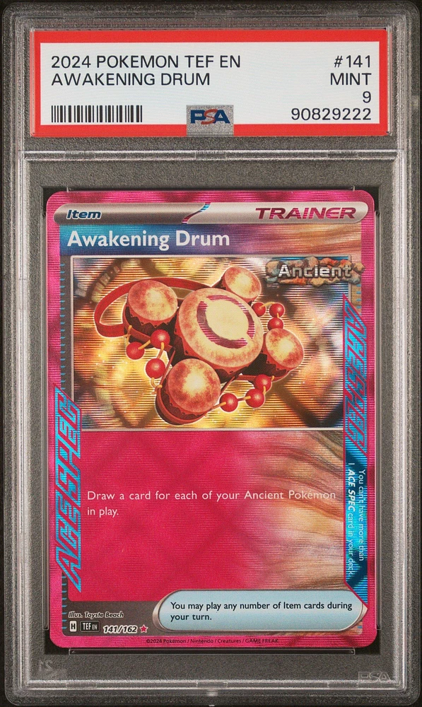 2024 Pokemon Tef En-temporal Forces 141 Awakening Drum PSA