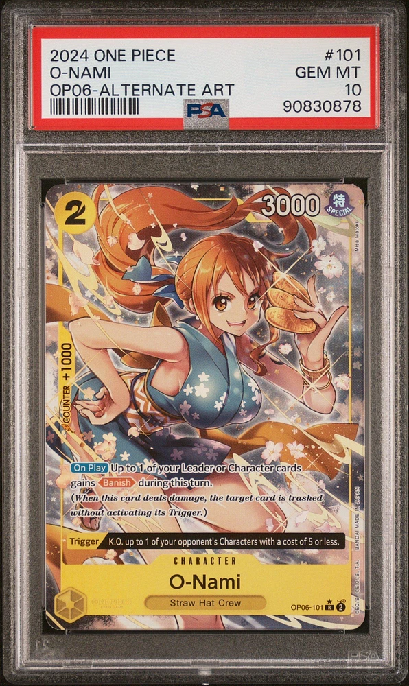 2024 One Piece Wings Of The Captain 101 O-nami Alternate Art PSA 10