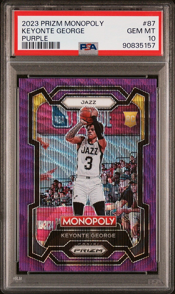 2023 Panini Prizm Monopoly 87 Keyonte George Purple PSA 10