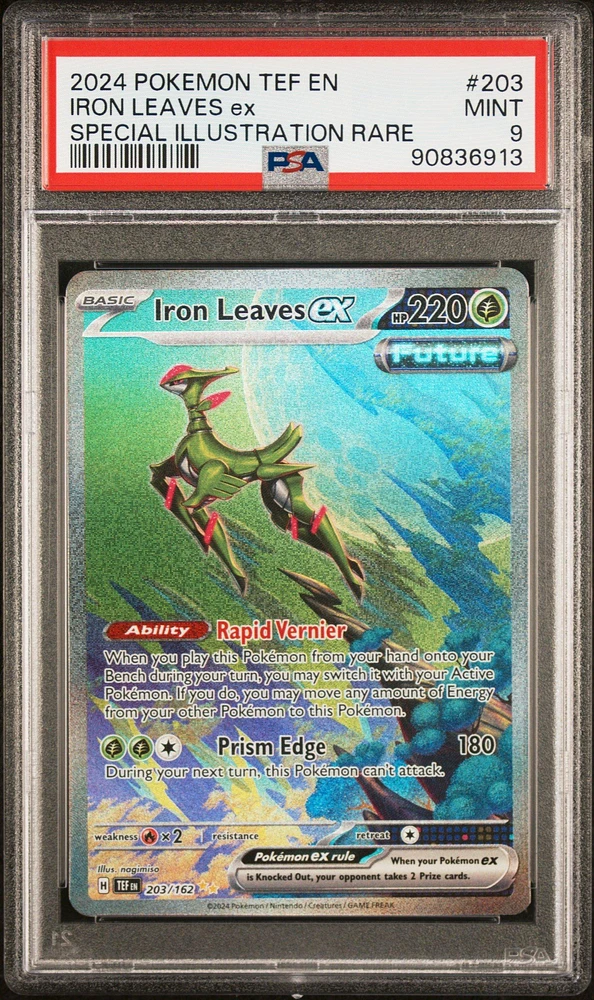 2024 Pokemon Tef En-temporal Forces 203 Iron Leaves Ex PSA 9