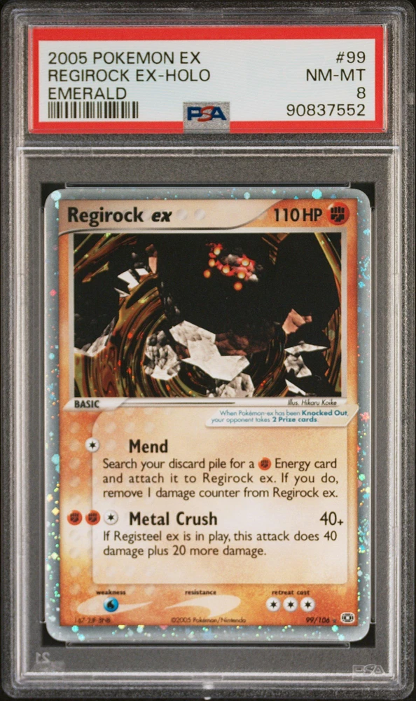 2005 Pokemon Ex Emerald 99 Regirock Ex-holo PSA 8