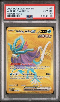 2024 Pokemon Tef En-temporal Forces 215 Walking Wake Ex Hyper Rare PSA 10