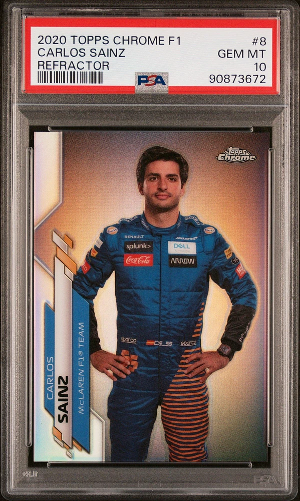 2020 Topps Chrome Formula 1 8 Carlos Sainz Refractor PSA 10