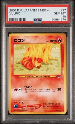 2001 Pokemon Japanese Neo 4 37 Vulpix PSA 10