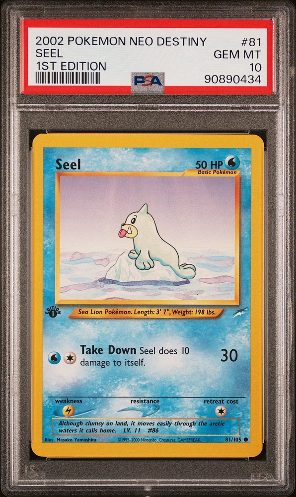2002 Pokemon Neo Destiny 81 Seel 1st Edition PSA