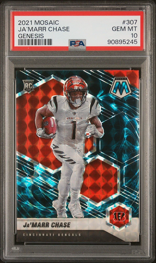 2021 Panini Mosaic 307 Ja’marr Chase Genesis PSA 10