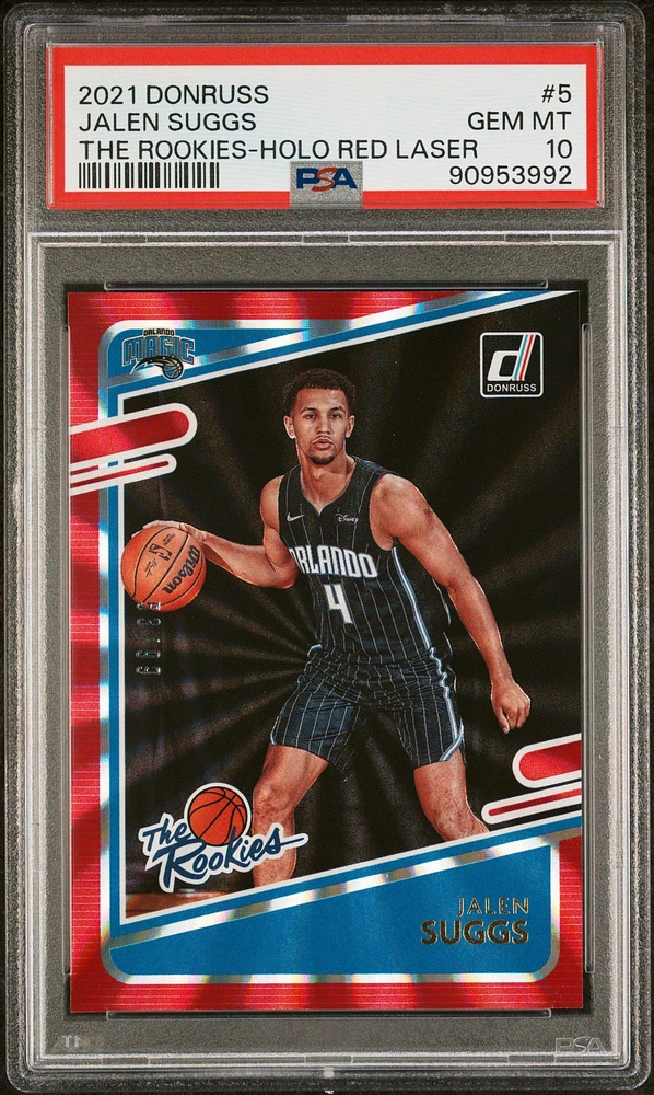 2021 Panini Donruss The Rookies 5 Jalen Suggs Holo Red Laser PSA 10
