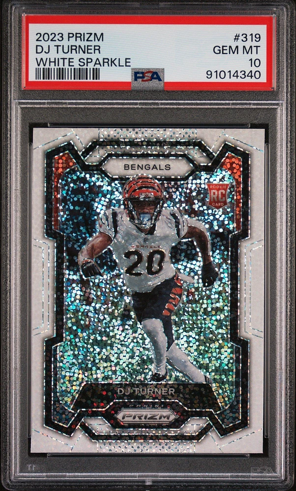 2023 Panini Prizm 319 Dj Turner White Sparkle PSA 10