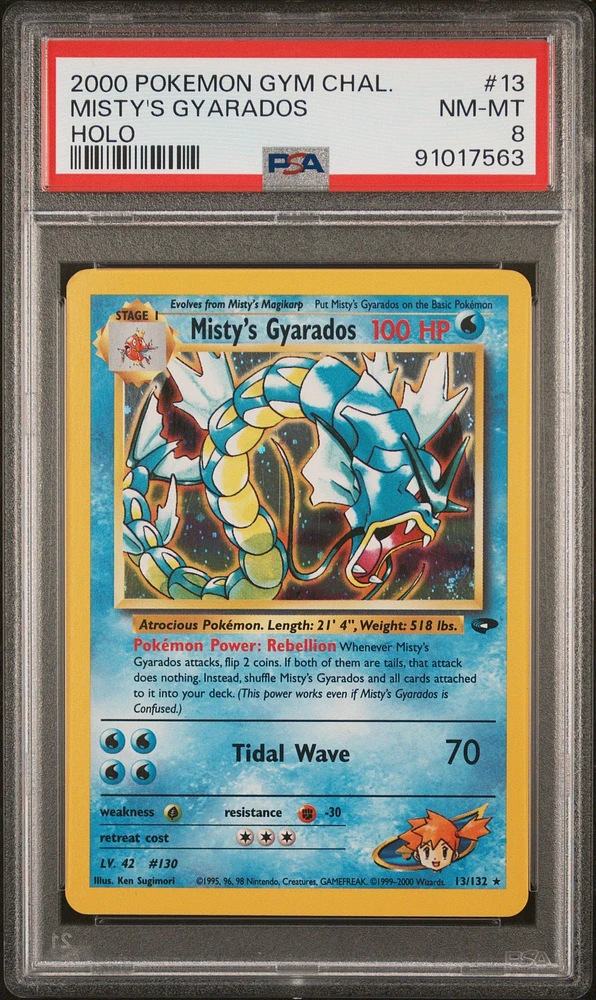 2000 Pokemon Gym Challenge 13 Misty's Gyarados PSA 8