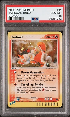 2003 Pokemon Ex Dragon 12 Torkoal-holo PSA 10