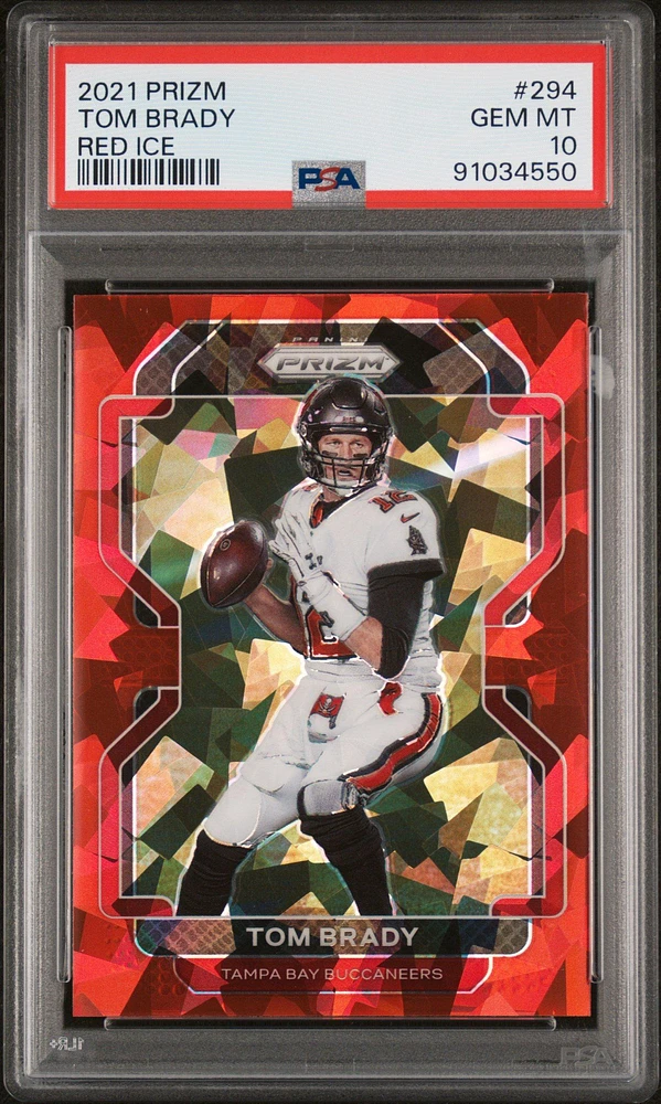 2021 Panini Prizm 294 Tom Brady Red Ice PSA 10