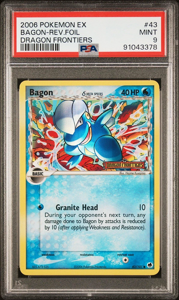 2006 Pokemon Ex Dragon Frontiers 43 Bagon-reverse Foil PSA 9