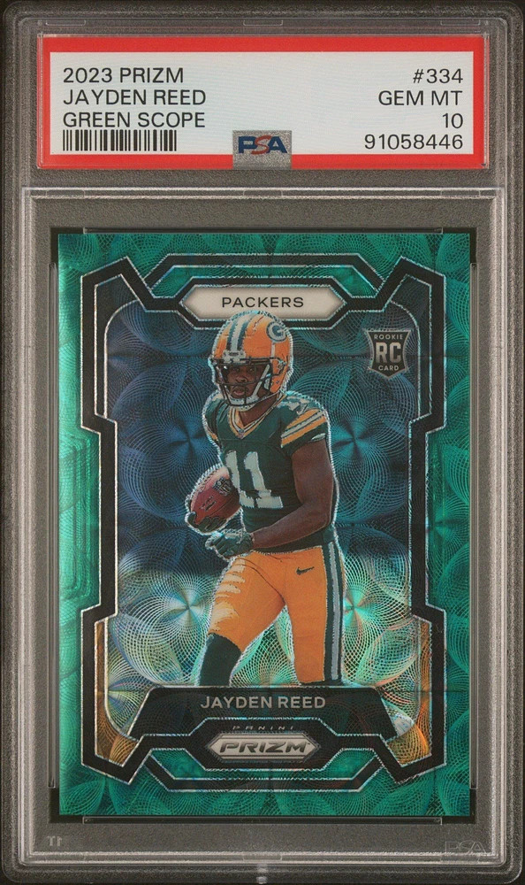 2023 Panini Prizm 334 Jayden Reed Green Scope PSA 10