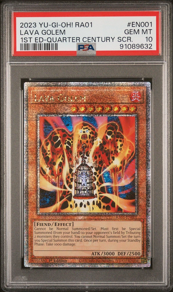 2023 Yu-gi-oh! Ra01-25th Anniversary Rarity Collection En001 Lava Golem 1st Edition-quarter Century Secret Rare PSA 10