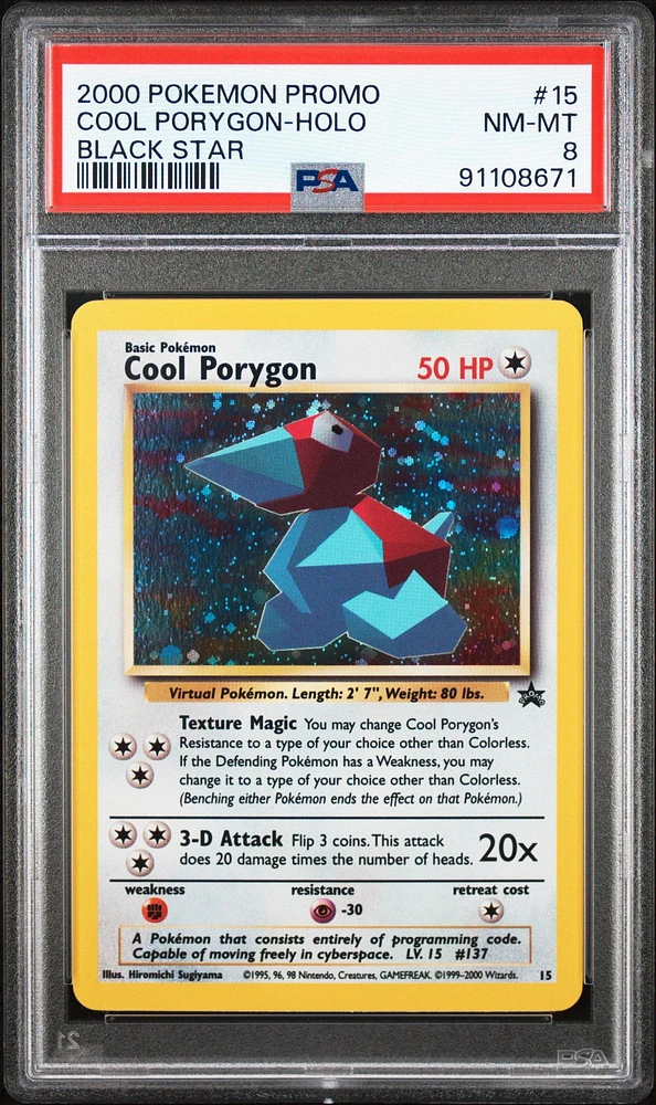 2000 Pokemon Promo Black Star 15 Cool Porygon-holo PSA